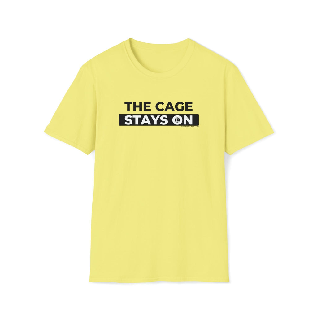Cage Stays On - Lockedboy Athletics Chastity Tshirt