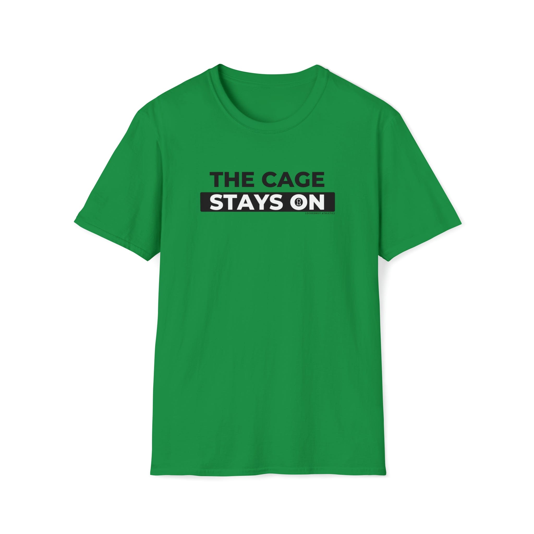 Cage Stays On - Lockedboy Athletics Chastity Tshirt