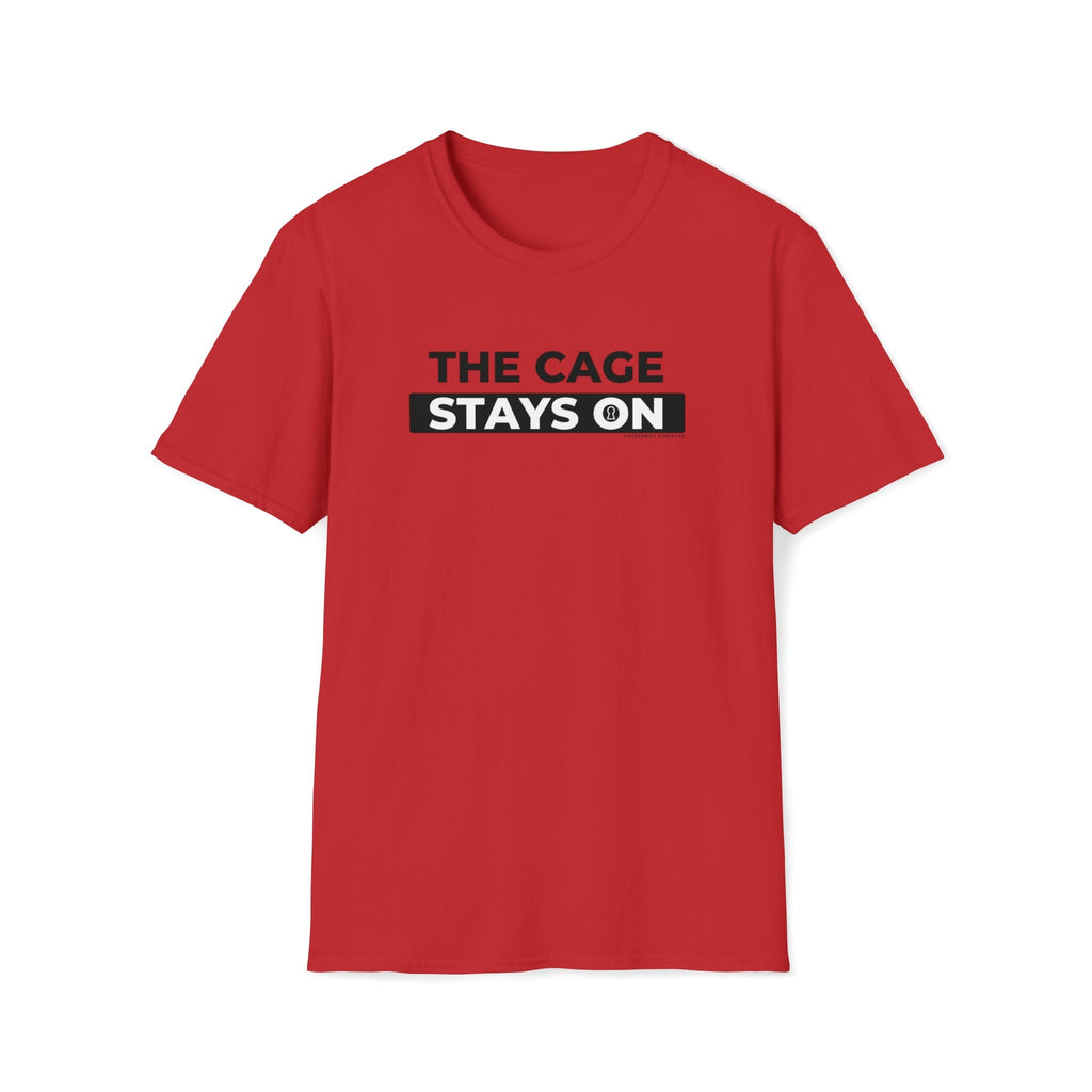 Cage Stays On - Lockedboy Athletics Chastity Tshirt