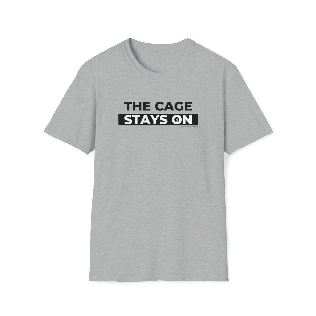Cage Stays On - Lockedboy Athletics Chastity Tshirt
