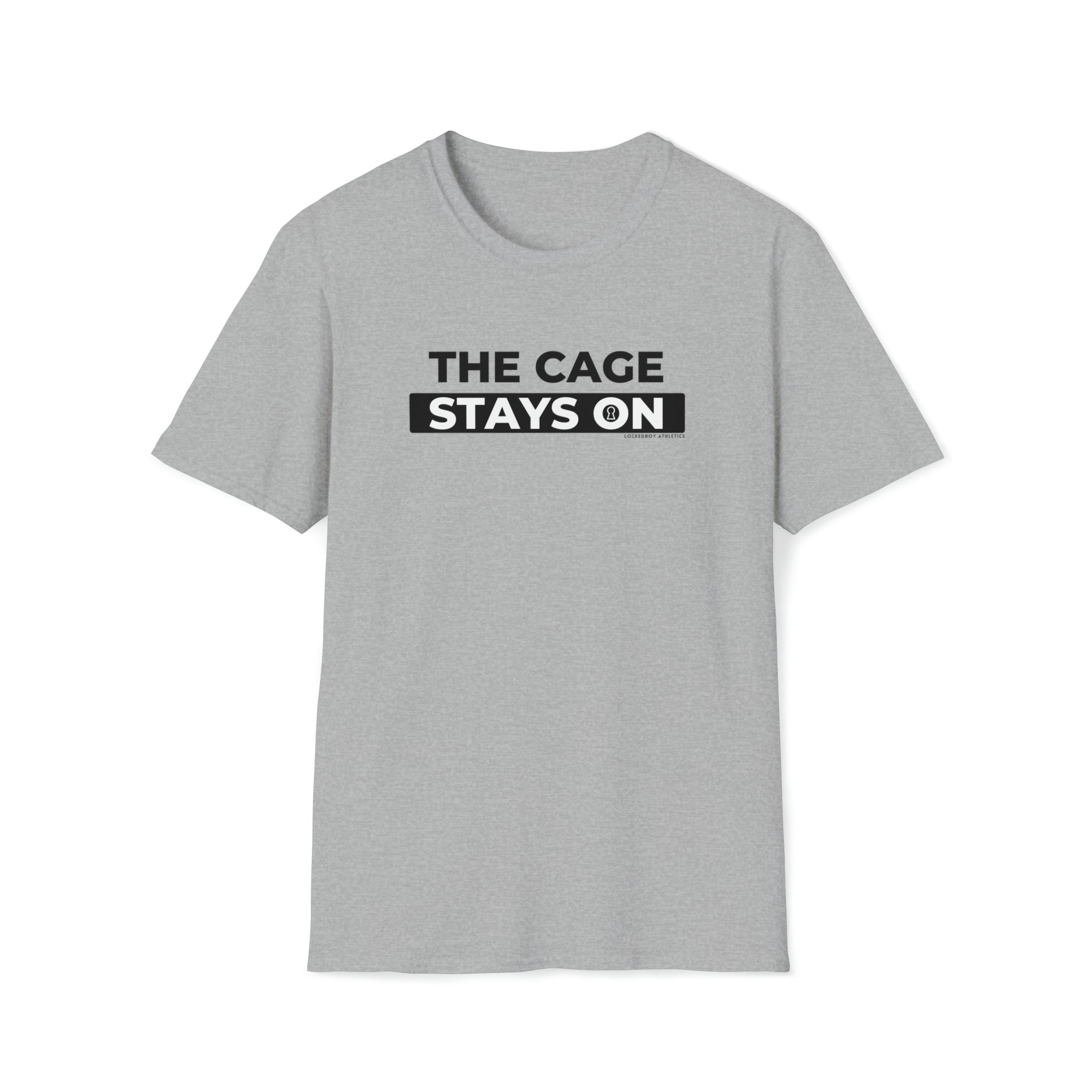 Cage Stays On - Lockedboy Athletics Chastity Tshirt